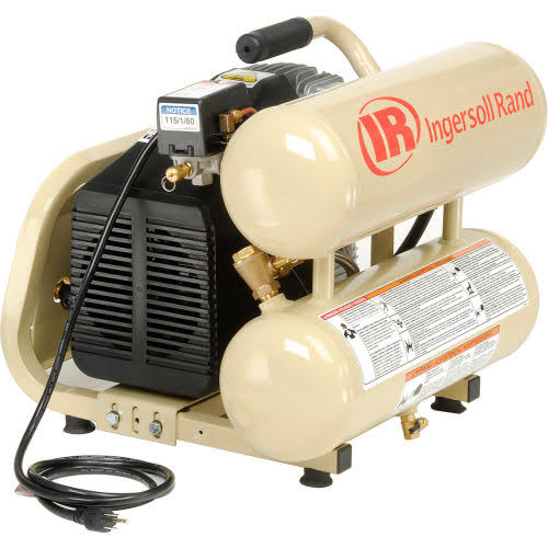 Ingersoll Rand P1IU-A9, Portable Electric Air Compressor, 1 HP, 4 Gallon, Twin Stack, 3.2 CFM