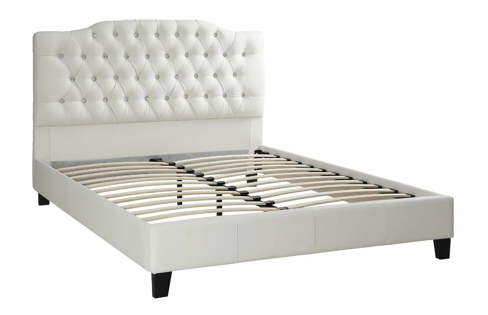Bedroom Furniture 6pc White Full Size Bed Set Dresser Mirror 2x Nightstand Chest Tufted Headboard Contmeporary Classic
