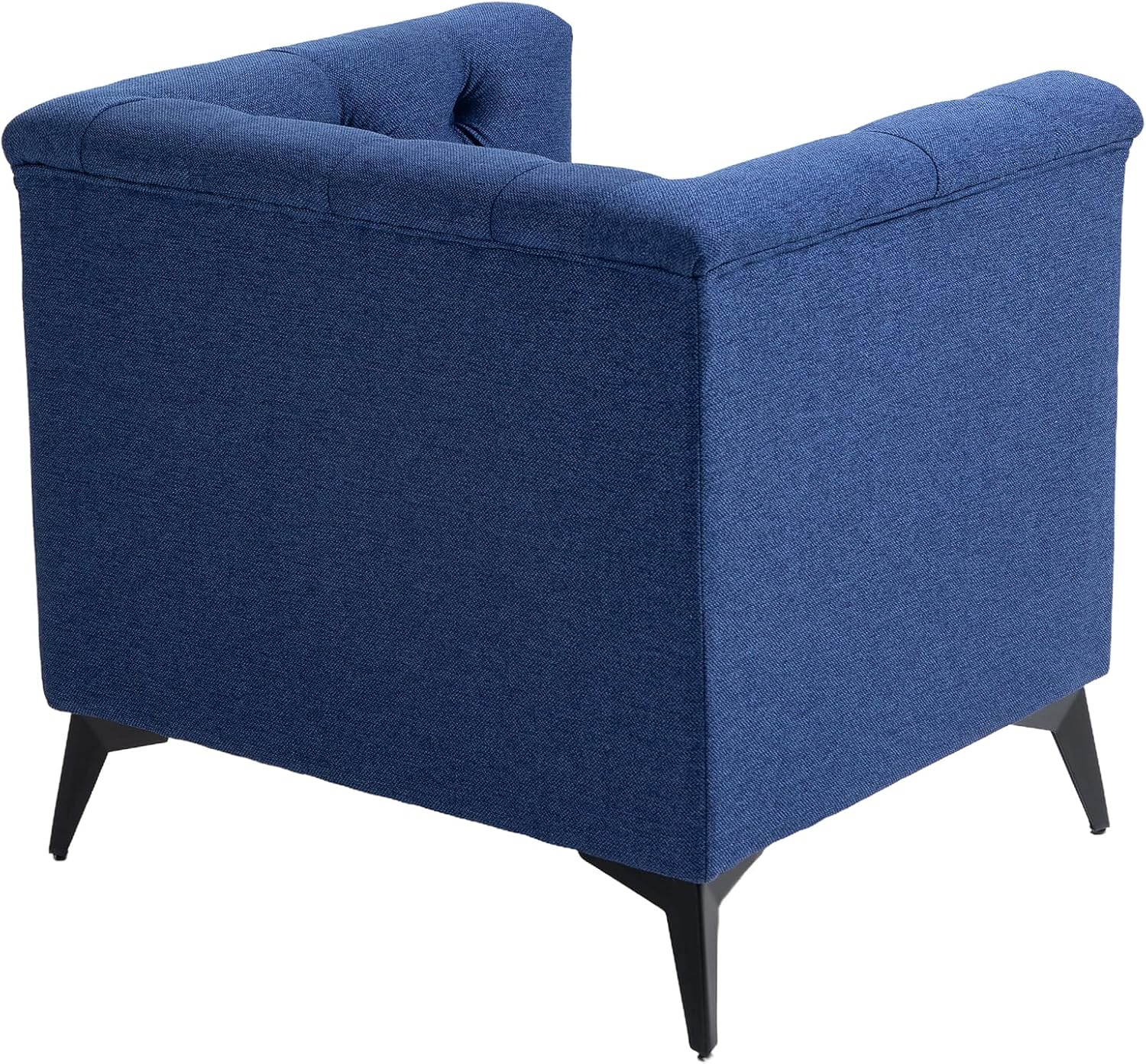 Accent Chair Living Room Chairs Single Sofa Chair,Arm Chairs with Linen Fabric, Mid Century Accent Arm Chairs Comfy Reading Lounge Club Armchair for Bedroom Office Study (Blue)