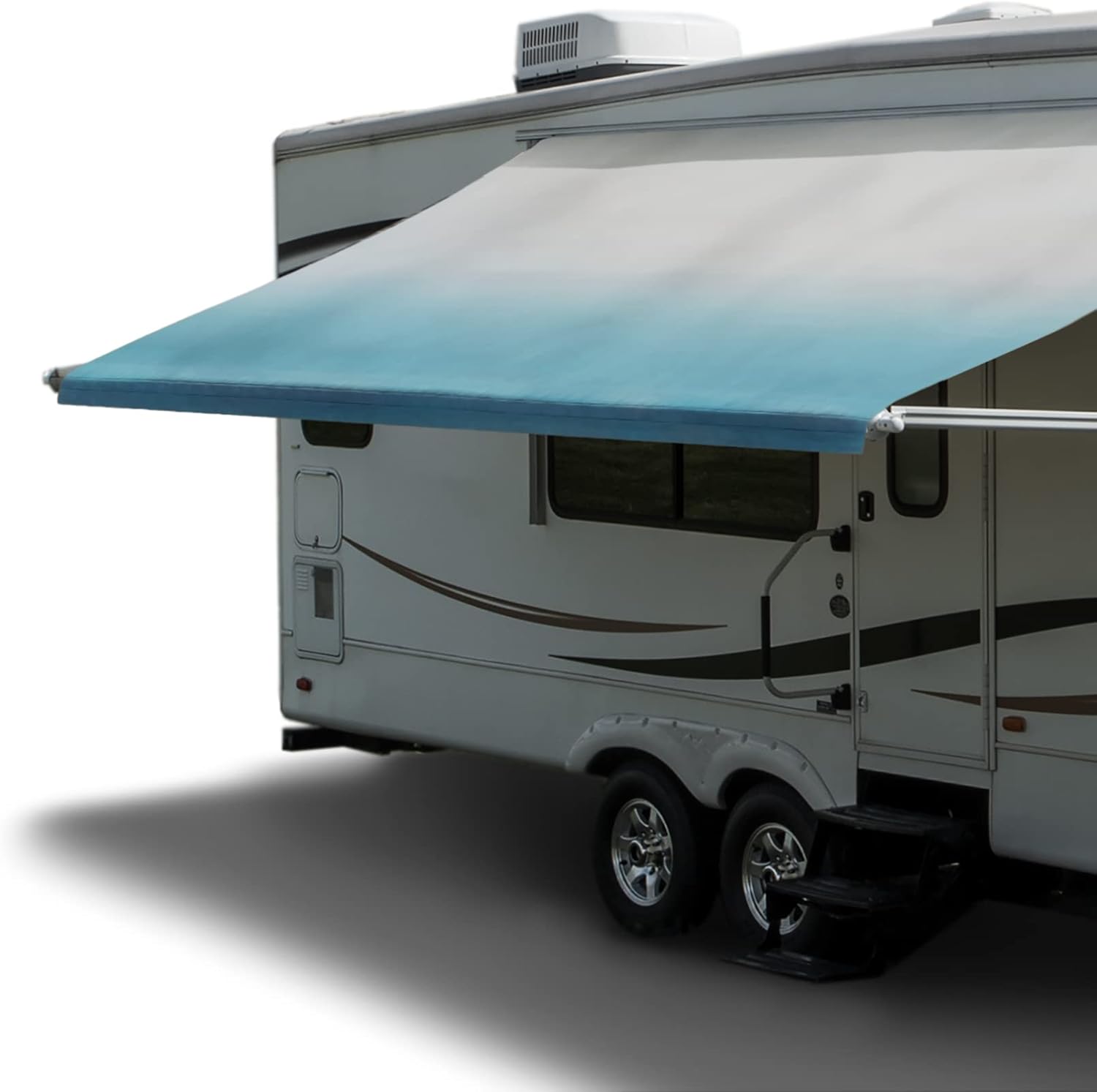 RecPro RV Awning Fabric Replacement 15 Foot Camper Awning | Blue | Heat Sealed | Width Size Options | 8' (96") Length RV Awning | Heat-Sealed | 3 Year Warranty (15 Feet, Actual 14' 1")