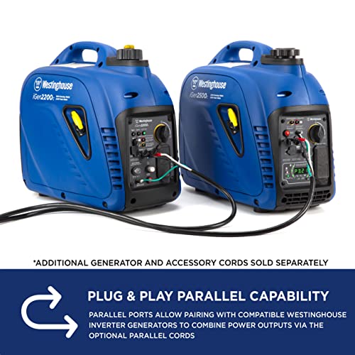 Westinghouse 2550 Peak Watt Super Quiet & Lightweight Portable Inverter Generator, RV Ready 30A Outlet, Gas and Propane Powered, CO Sensor, Parallel Capable, Long Run Time