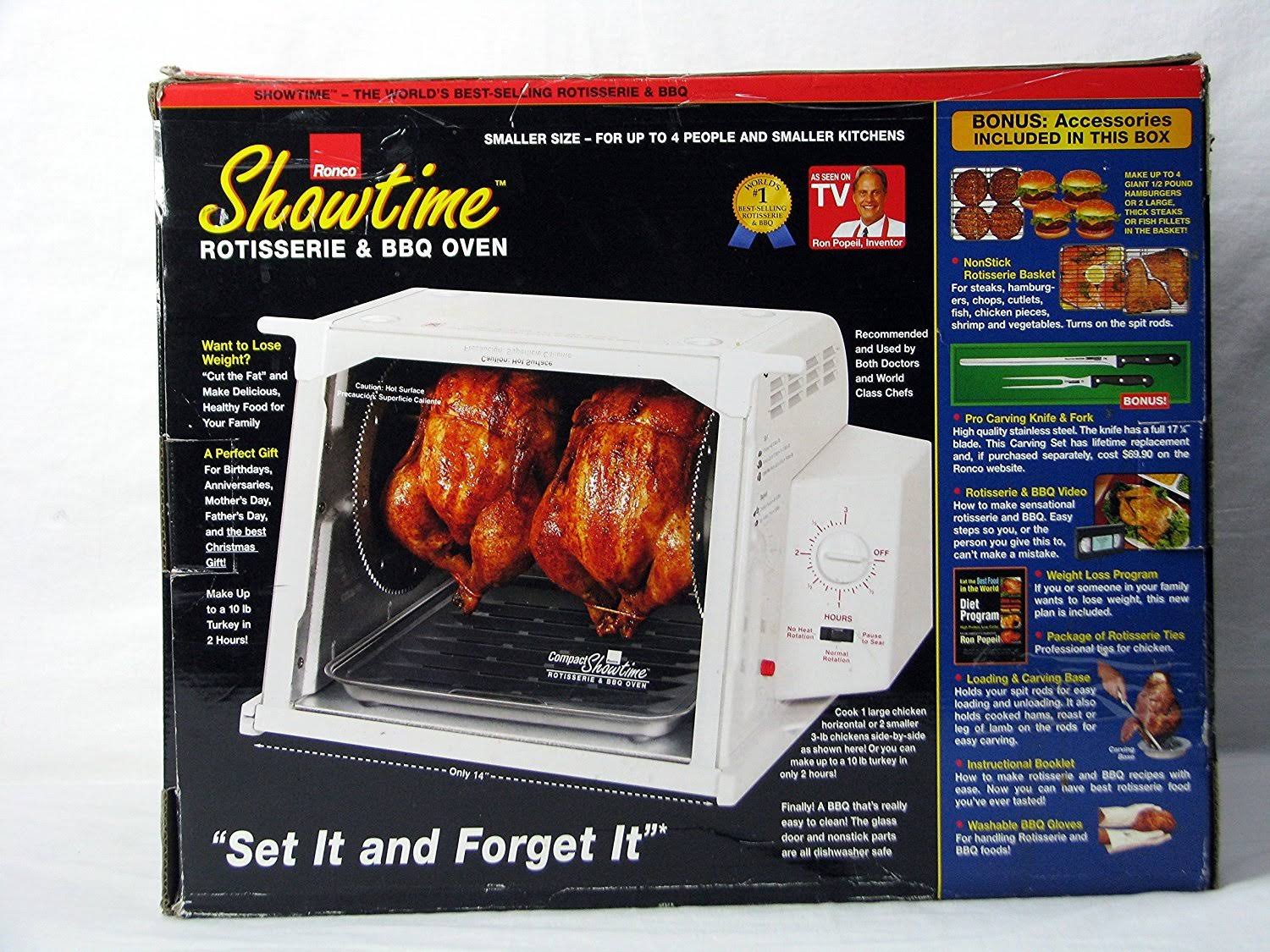 Ronco Showtime Compact Rotisserie &amp; BBQ White (3000) Bonus Accessory Package Included - Megean
