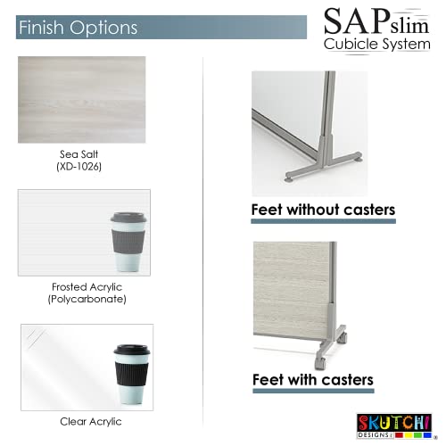 Private Office Divider | Single L-Shaped Cubicle Workstation with Storage | SAPSlim Cubicle Collection | 5x5x65 H | White