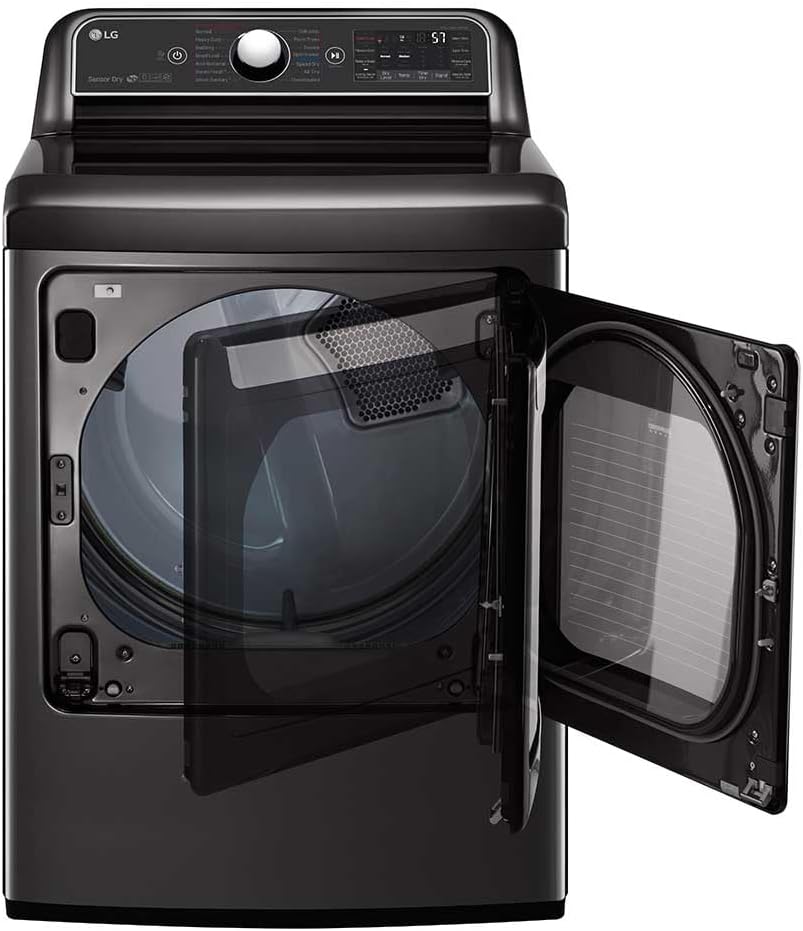 LG DLGX7901BE 7.3 CF Gas Dryer, EasyLoad Door, TurboSteam, ThinQ