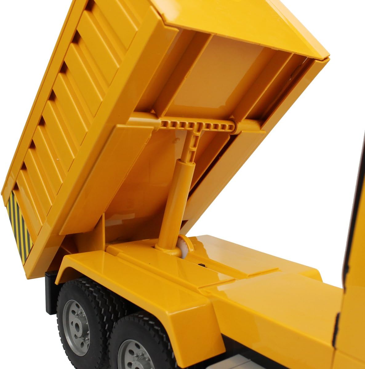 Fisca Remote Control Truck, 1/20 Scale 6 Channel 2.4Ghz RC Dump Truck Construction Vehicle Toy with LED Lights and Simulation Sound for Kids Pack of 2
