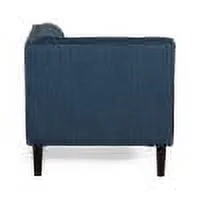 GDF Studio Konnor Contemporary Fabric 7 Seater Sectional Sofa, Navy Blue and Dark Brown