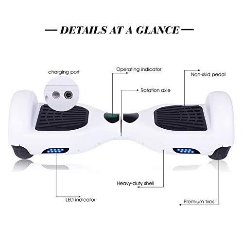 JOLEGE Hoverboard, 6.5x22 Two-Wheel Self Balancing Hoverboard - LED Light Wheel Scooter Hoverboard for Kids