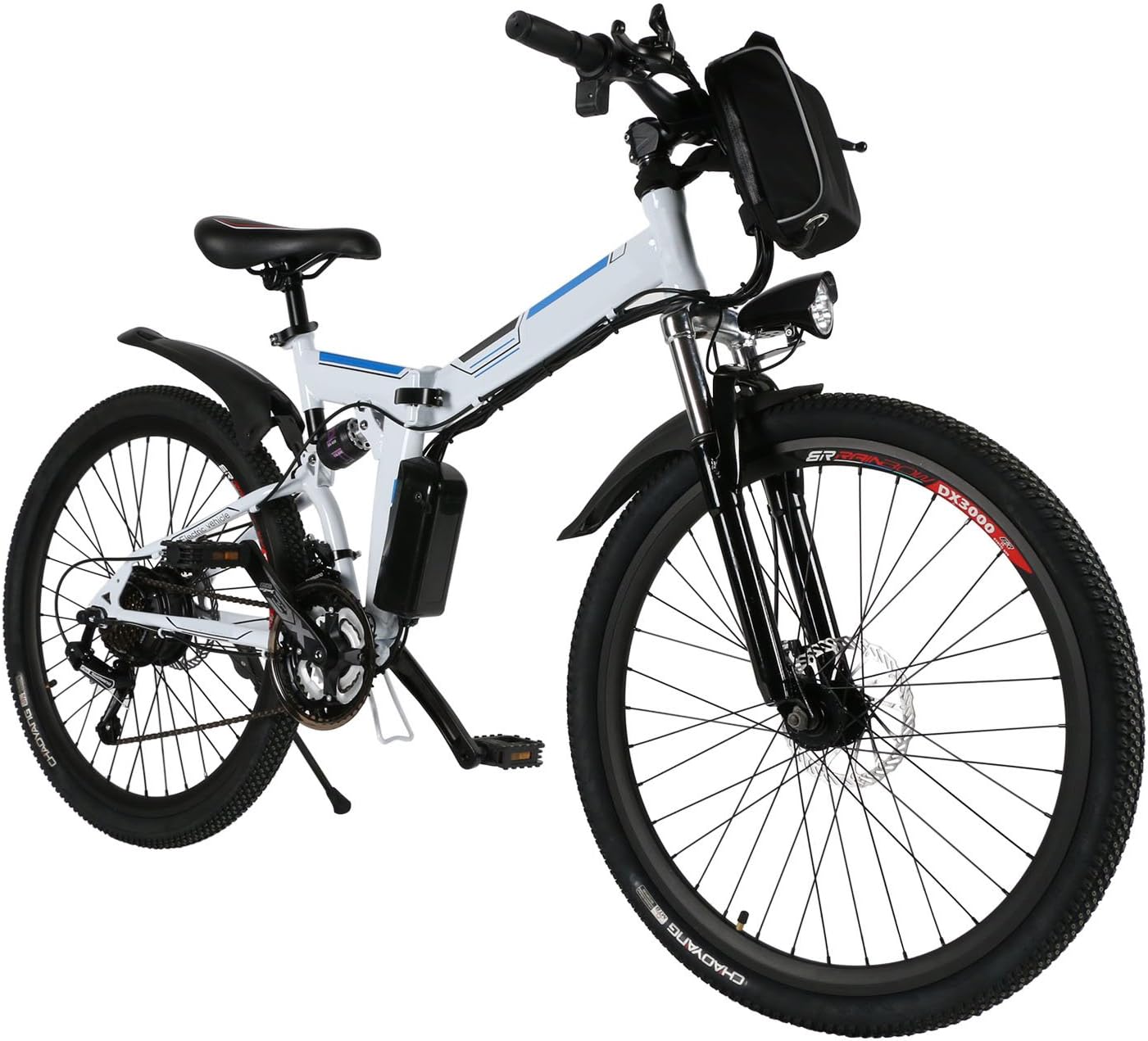 Electric Bike for Adults, 26'' Folding Electric Mountain Bike with Removable 36V 8AH Lithium-Ion Battery, 250W Motor Electric Bike, E-Bike with 21 Speed Gear and Three Working Modes