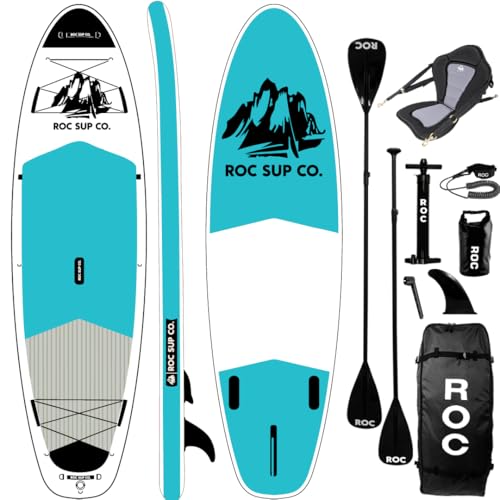 Roc Inflatable Stand Up Paddle Boards with Premium SUP Paddle Board Accessories, Wide Stable Design, Non-Slip Comfort Deck for Youth & Adults