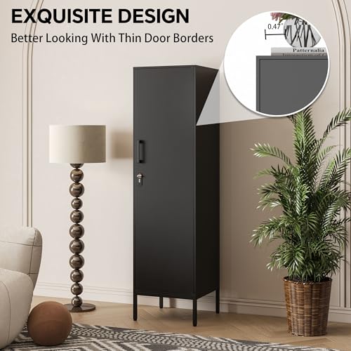 Metal Locker, Storage Cabinet with Digital Lock, Steel File Cabinet with 3 Adjustable Shelves for School, Living Room, Bedroom, Office (Green)