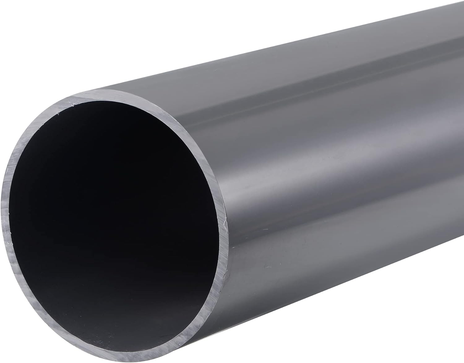 MECCANIXITY PVC Rigid Round Pipe 81.4mm ID 90mm OD 330mm Light Grey High Impact for Water Pipe,Crafts,Cable Sleeve