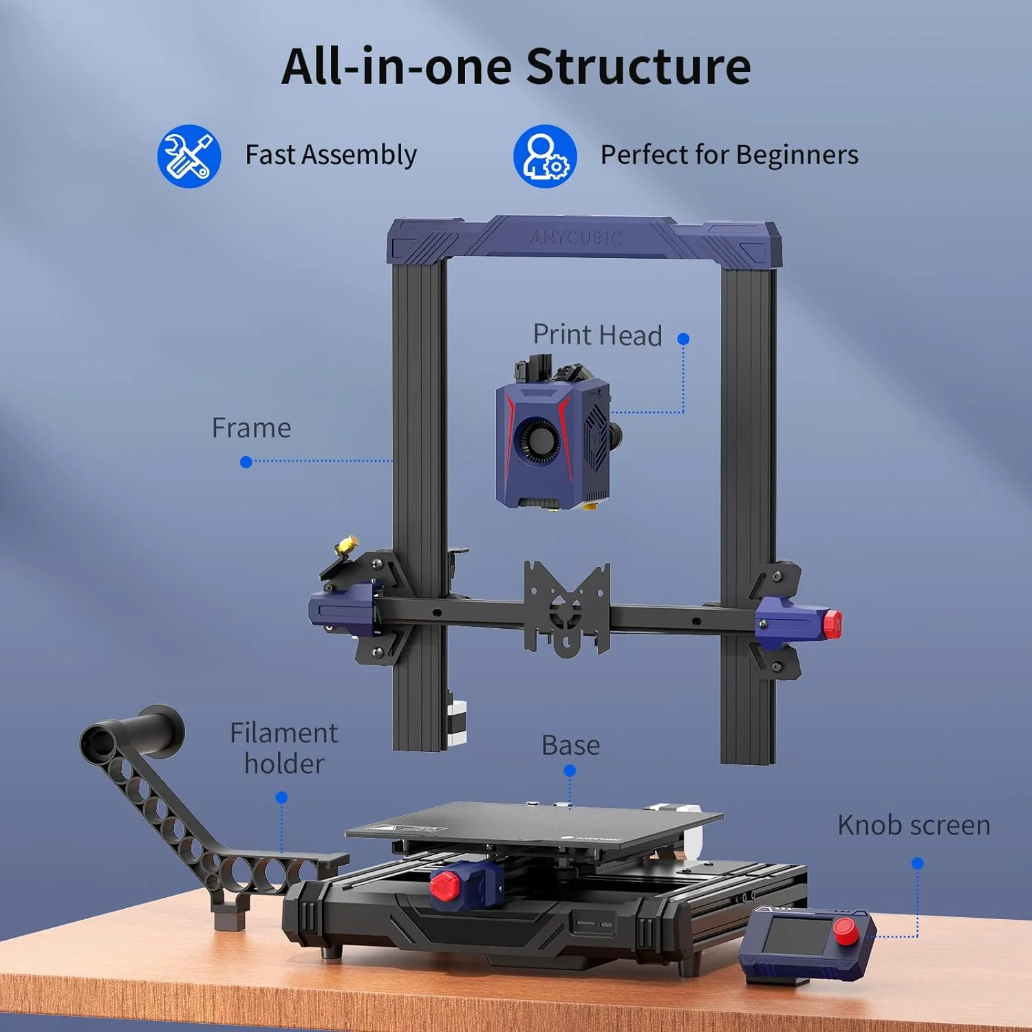 ANYCUBIC 3D Printer Kobra 2 Neo, 250mm/s Max Print Speed FDM 3D Printer Auto-Leveling Smart Z-Offset Upgraded Kobra Neo, Easy Assembly for Beginners Print Size 8.7"x8.7"x9.84"