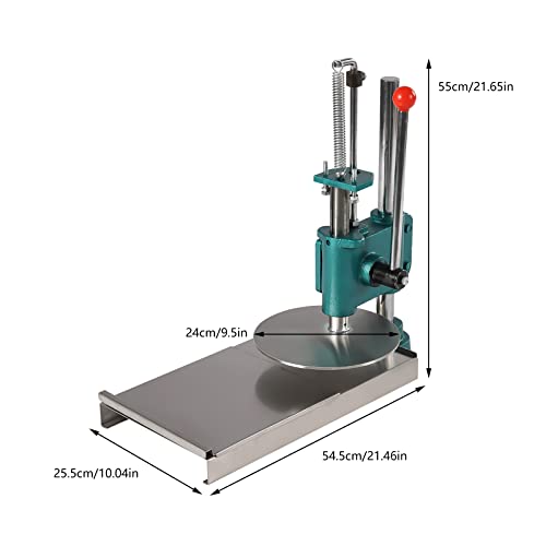 PaNeTnya Manual Pizza Dough Press Machine Stainless Steel Premade Pizza Dough Adjustable Thickness Pizza Dough Press Machine for Home and Commercial Use,Green
