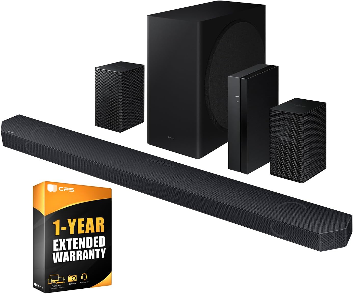 Samsung Q-series 9.1.2 ch. Wireless Dolby ATMOS Soundbar, Q-Symphony, HW-Q910D, (2024) Bundle with CPS 1-Year Enhanced Protection Pack