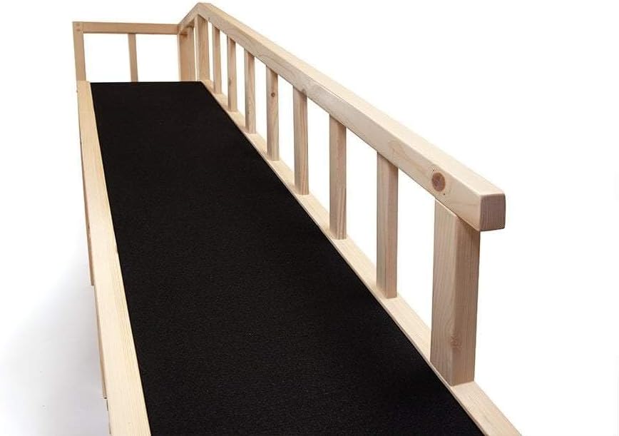Gentle Rise Dog Bed Ramp | New & Improved Non-Slip Flooring | 74" Long and Supports Small, Large, Elderly Dogs 130+ LBS Capacity