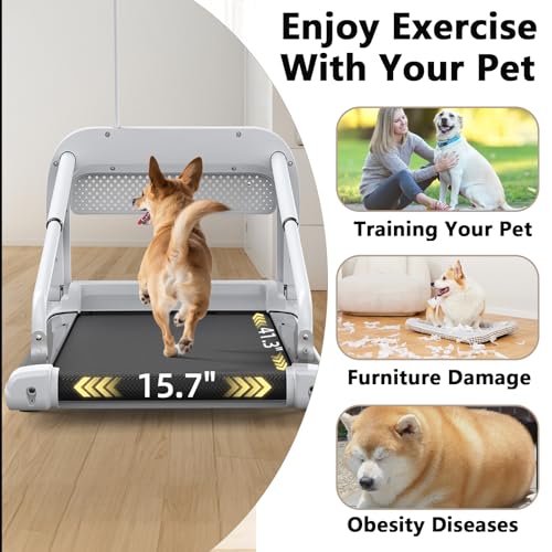 Dog Treadmill for Small and Medium Dogs, Pet Running Machine, Dog Indoor Pacer Treadmill with Remote Control, Dog Pacer Training Pad with LCD Display Screen and Remote