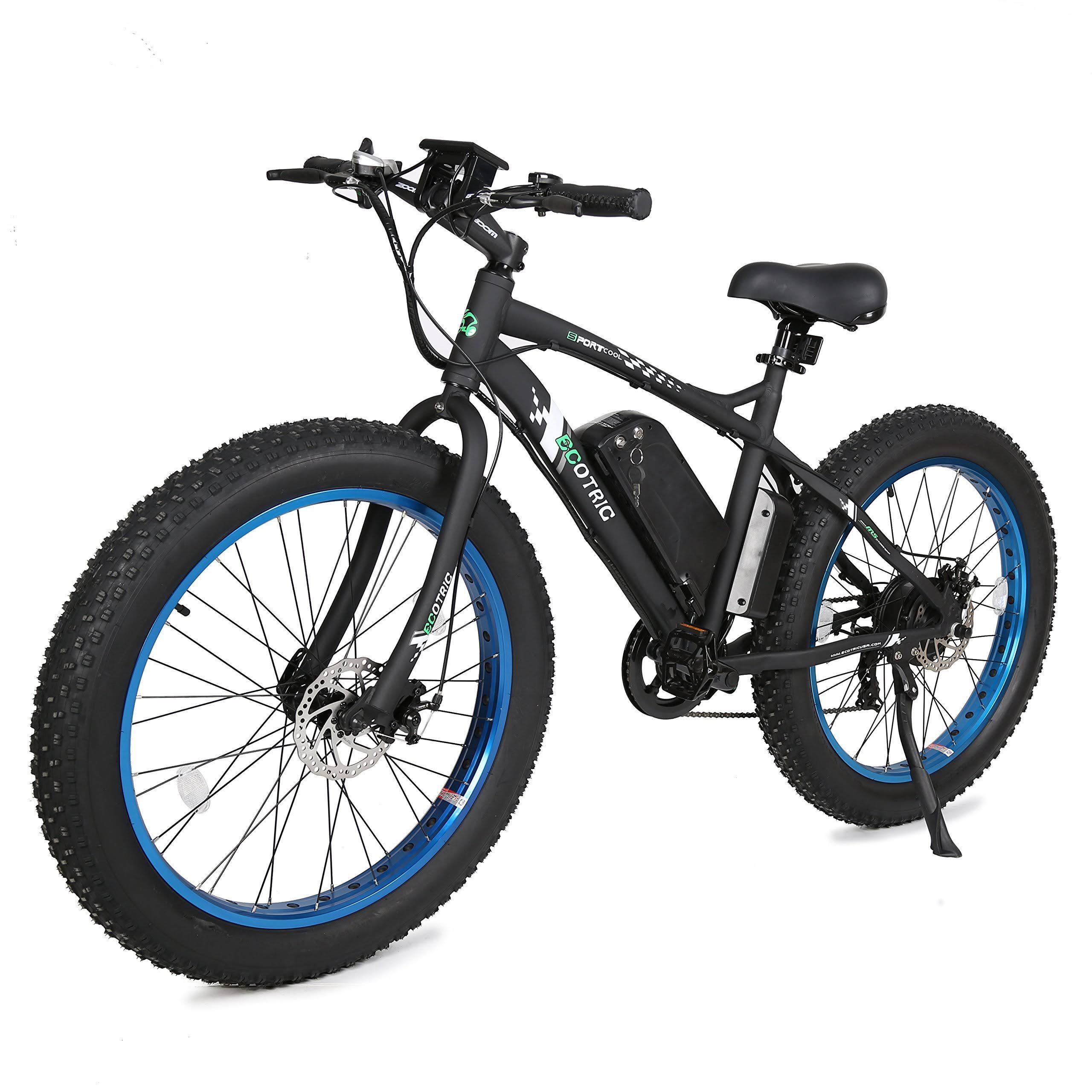 Ecotric Fat Tire Electric Bike Beach Snow Bicycle 26x22 4.0 inch Fat Tire Ebike 500W 36V/12Ah Electric Mountain Bicycle with Re - Megean