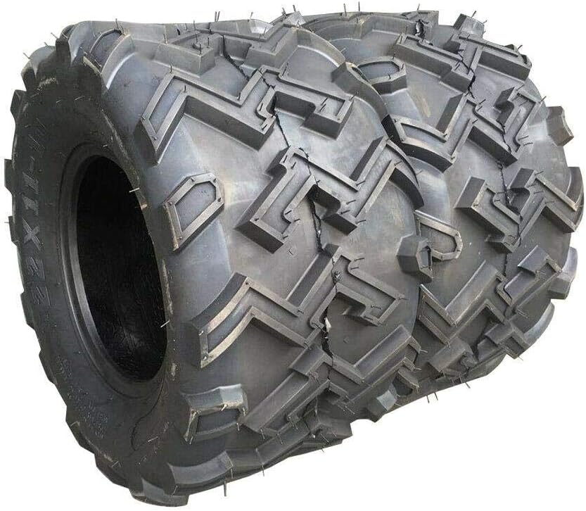 MOTORHOT Set of 2 ATV/UTV 22X11-10 4 Ply Black Rubber Tires 10285