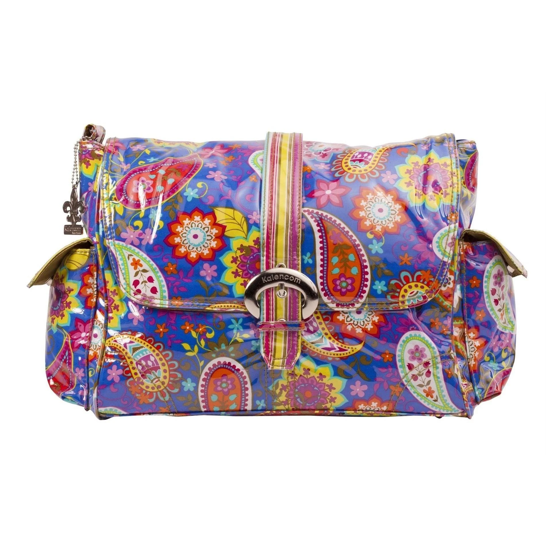 Kalencom Cobalt Paisley Laminated Buckle Diaper Bag