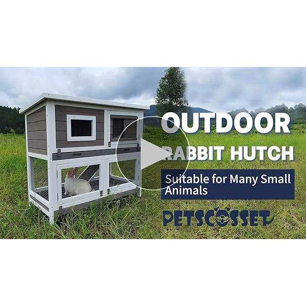 PetsCosset Rabbit Hutch Rabbit Cages Indoor Rabbit Hutch Outdoor Bunny Cage Rabbit Cage On Wheels Two Story Weatherproof Guinea Pig Cage for Small