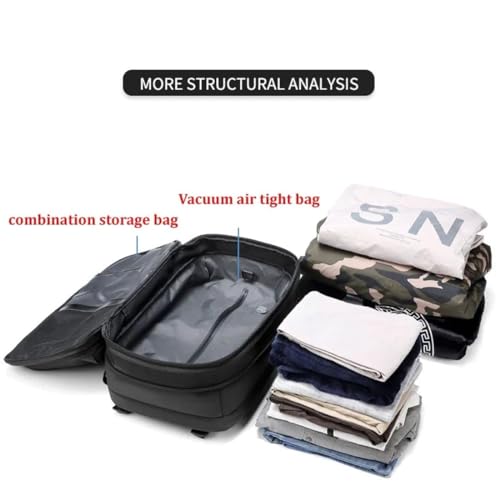 Vacpack Backpack Travel with Vacuum Women Men, Water Resistant & Anti Theft Vacpack Backpack Luggage for Traveling Carry On
