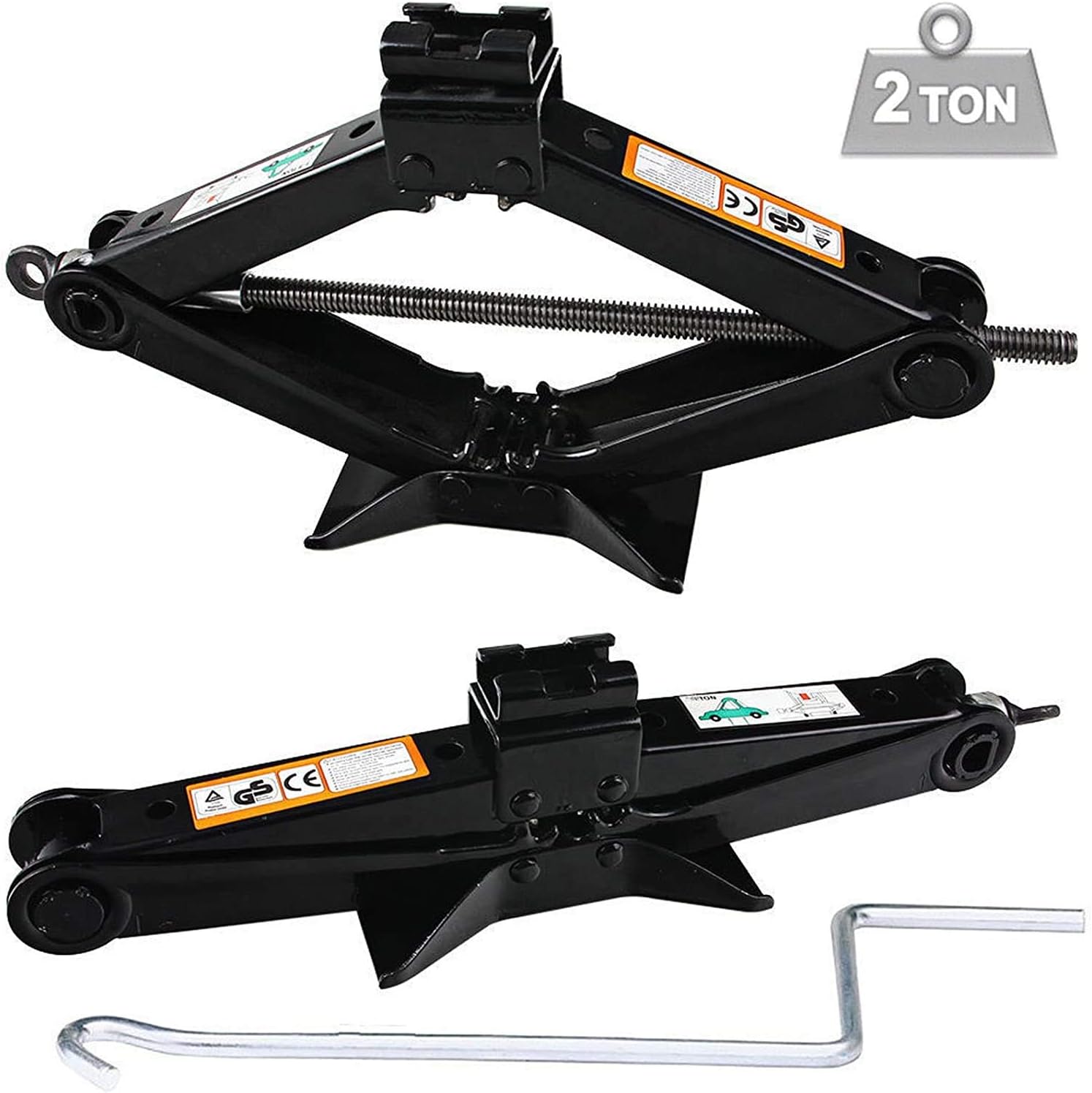 Spare Tire Tool OEM for Dodge Ram 1500 2002 to 2015 and 2 Ton Scissor Jack Wheel Tools Set 3-Y Guarantee) Pack of 2
