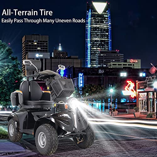 4 Wheels 3-Speed Electric Mobility,Mobility Recreational Travel Scooter with 1000w high powermobility Scooters for Adults,for Seniors and Adults (black)