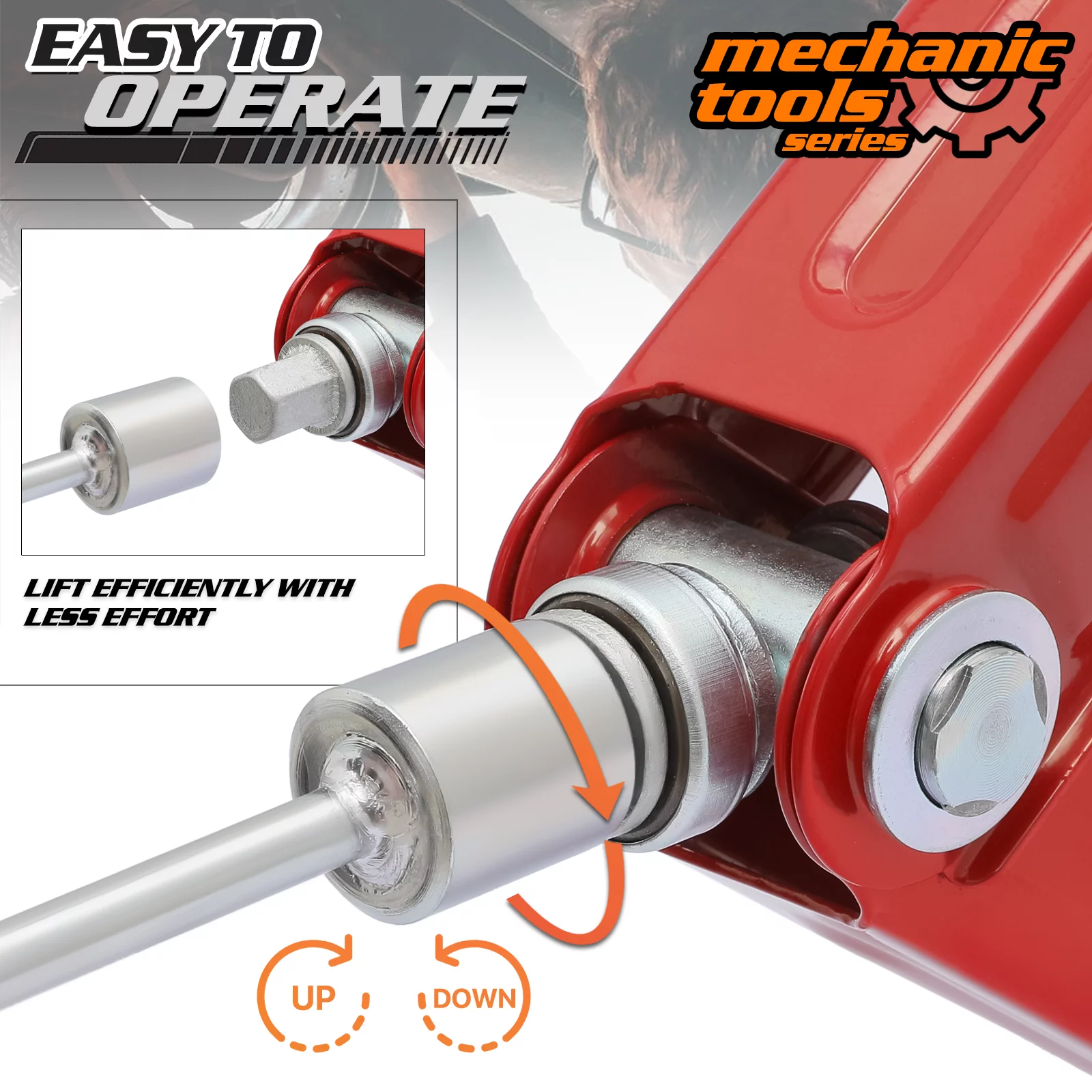 M-AUTO Set of 4 Scissor Jack, 2.5 Ton 5000lbs Heavy Duty Car Jack Tire Repair Tools Kit, RV Trailer Stabilizer Leveling Scissor Jacks with Handle, Red - Curated Treasures Market