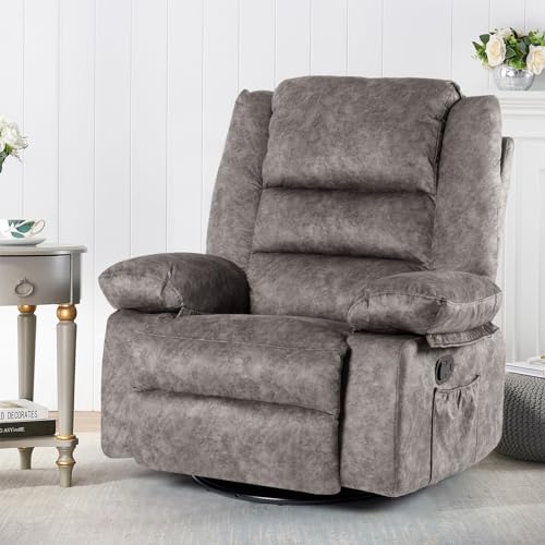Recliner Chair Massage Rocker with Heated Modern Ergonomic Lounge 360 Degree Swivel Single Sofa Seat Living Room Lounge Recliners on Clearance Foam Filling