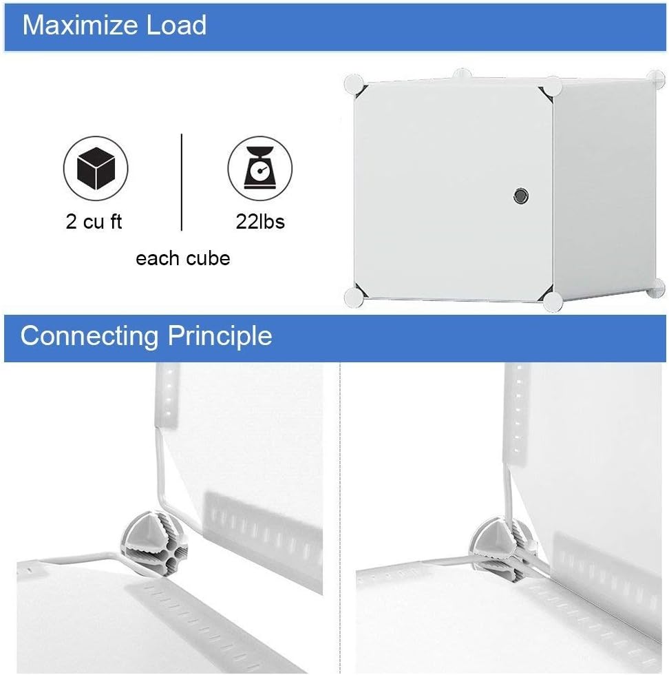 KOUSI Dresser Small Closet Wardrobe Drawer Storage for Clothes Small Wardrobe Storage for Small Spaces Clothes Storage Dresser, Capacious Customizable, White, (White, 25 Cubes -A)