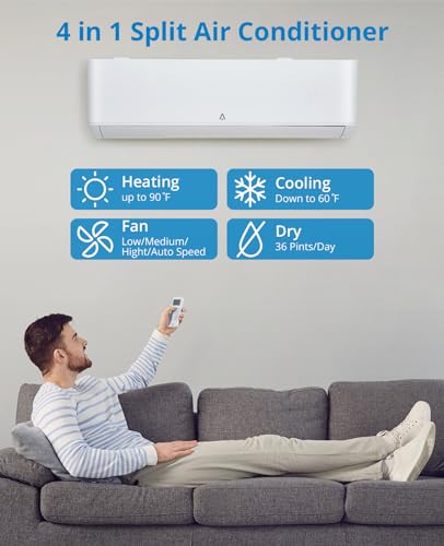 Split Air Conditioner Split AC/Heating System, 23 SEER Split-System Air Conditioner Inverter Wall Mount Ductless Split A/C