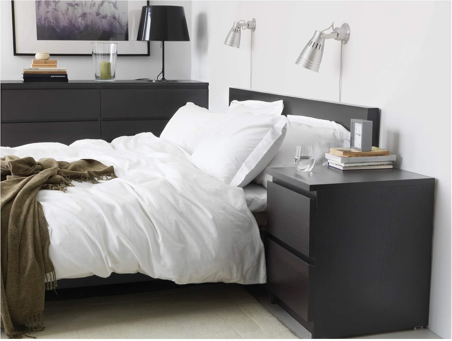 IKEA Malm 2-Drawer Chest, Black-Brown