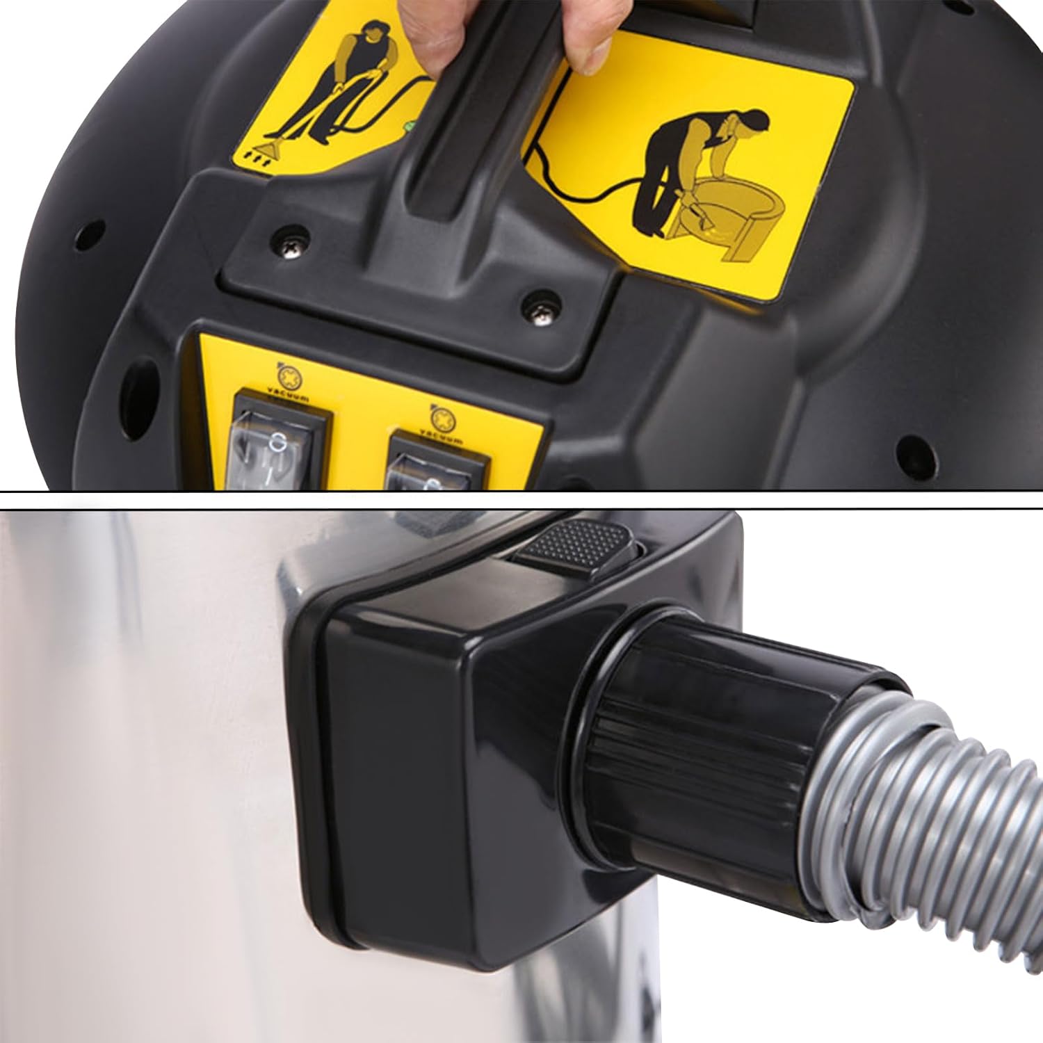 3 in 1 Commercial Carpet Extractor Cleaning Machine, Carpet Deep Cleaner 60L Cleaning Machine, 360° swiveling wheels, Use for Sofas Curtains Floor Home Hotel