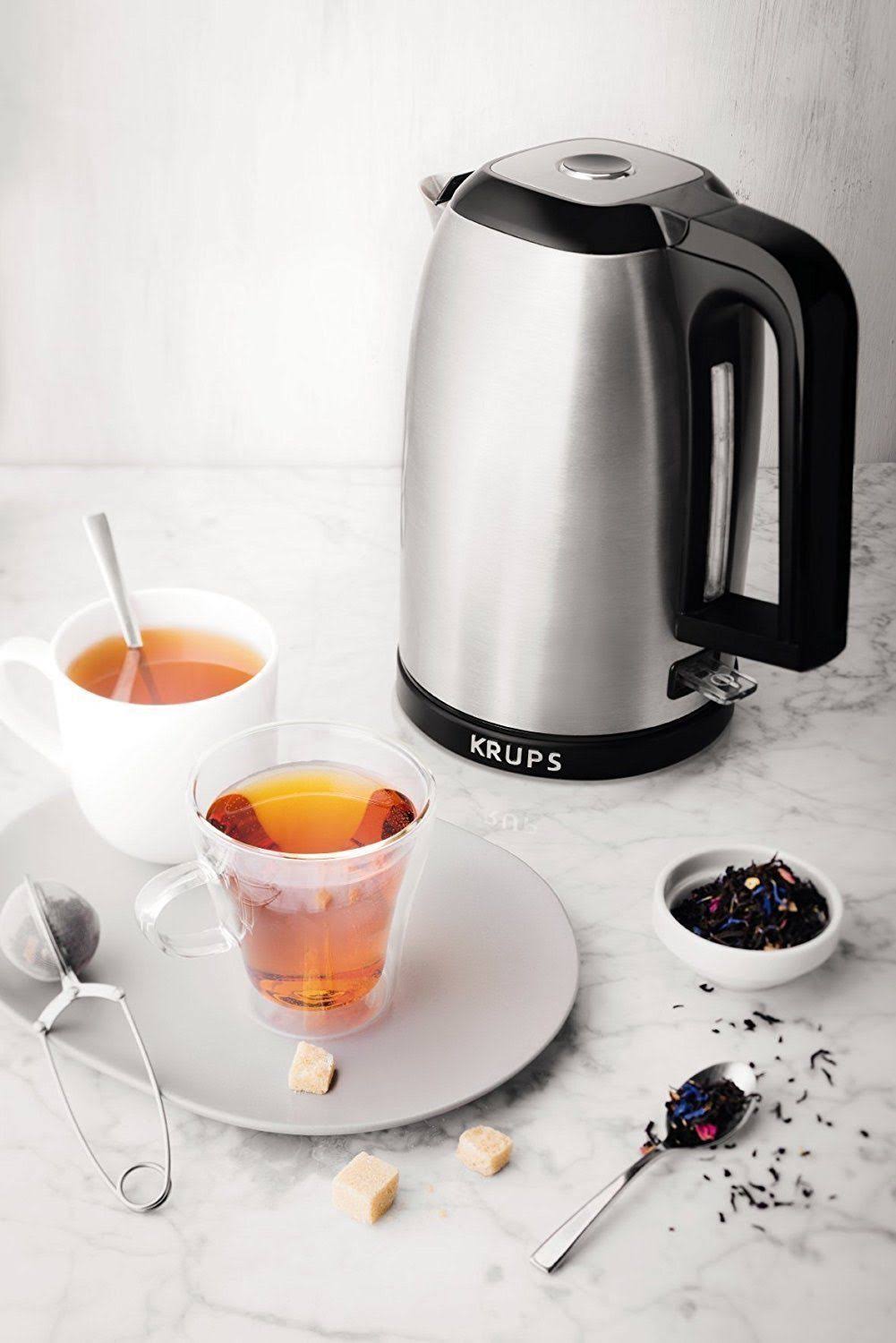 Krups BW3110 Savoy Manual Electric Kettle with Auto Shut Off and Brushed