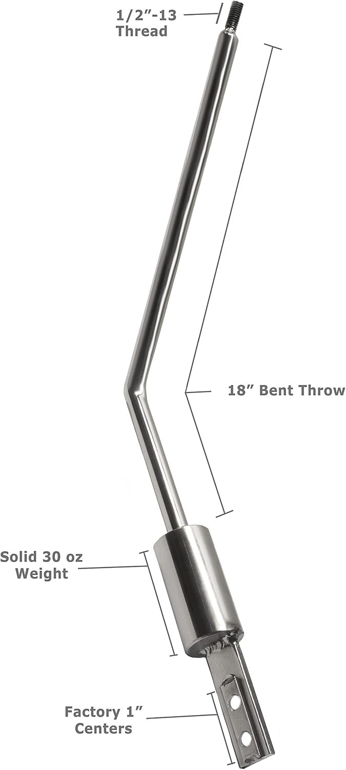 Extra Tall 18" Jock/Semi Manual Truck Standard Bent Shifter Lever for G56 Dodge Ram 2500 3500-1/2 Inch Stud (2006.5+)