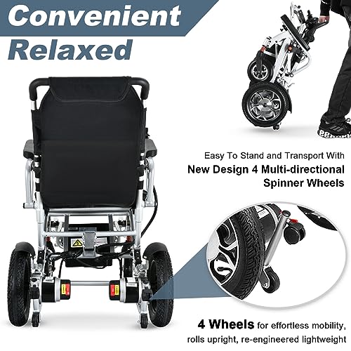 24KM Portable electric wheelchairs Foldable Lightweight, Airplane Approved, All Terrain Power Motorized wheelchairs for Adults and Seniors