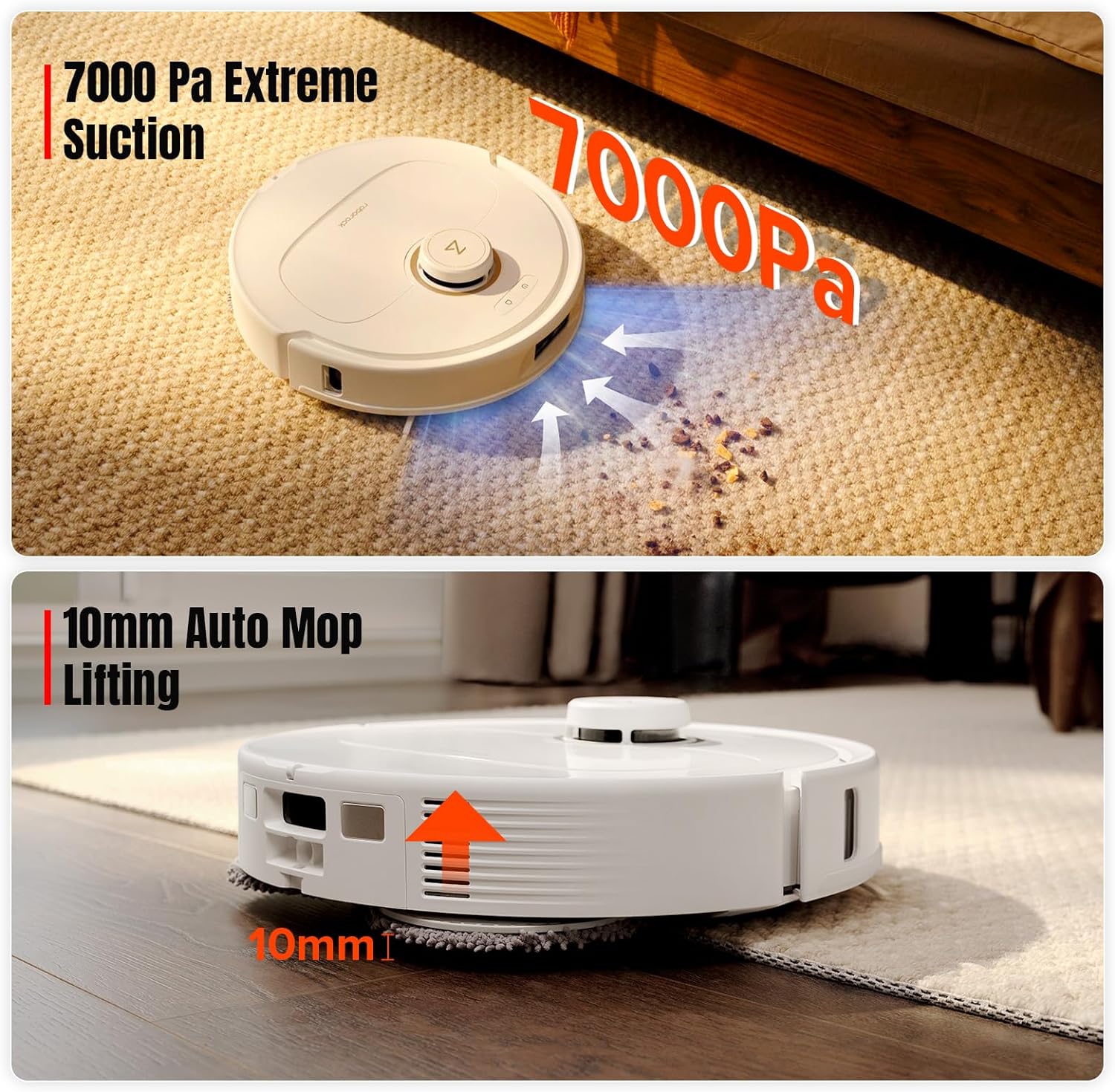 roborock Qrevo MaxV Robot Vacuum and Mop, FlexiArm Design, Hot Water Re-Wash & Re-Mop, Auto-Drying, Self-Emptying, 7000Pa Suction, Built-in Voice Assistant, Auto Mop Lifting, Smart Obstacle Avoidance