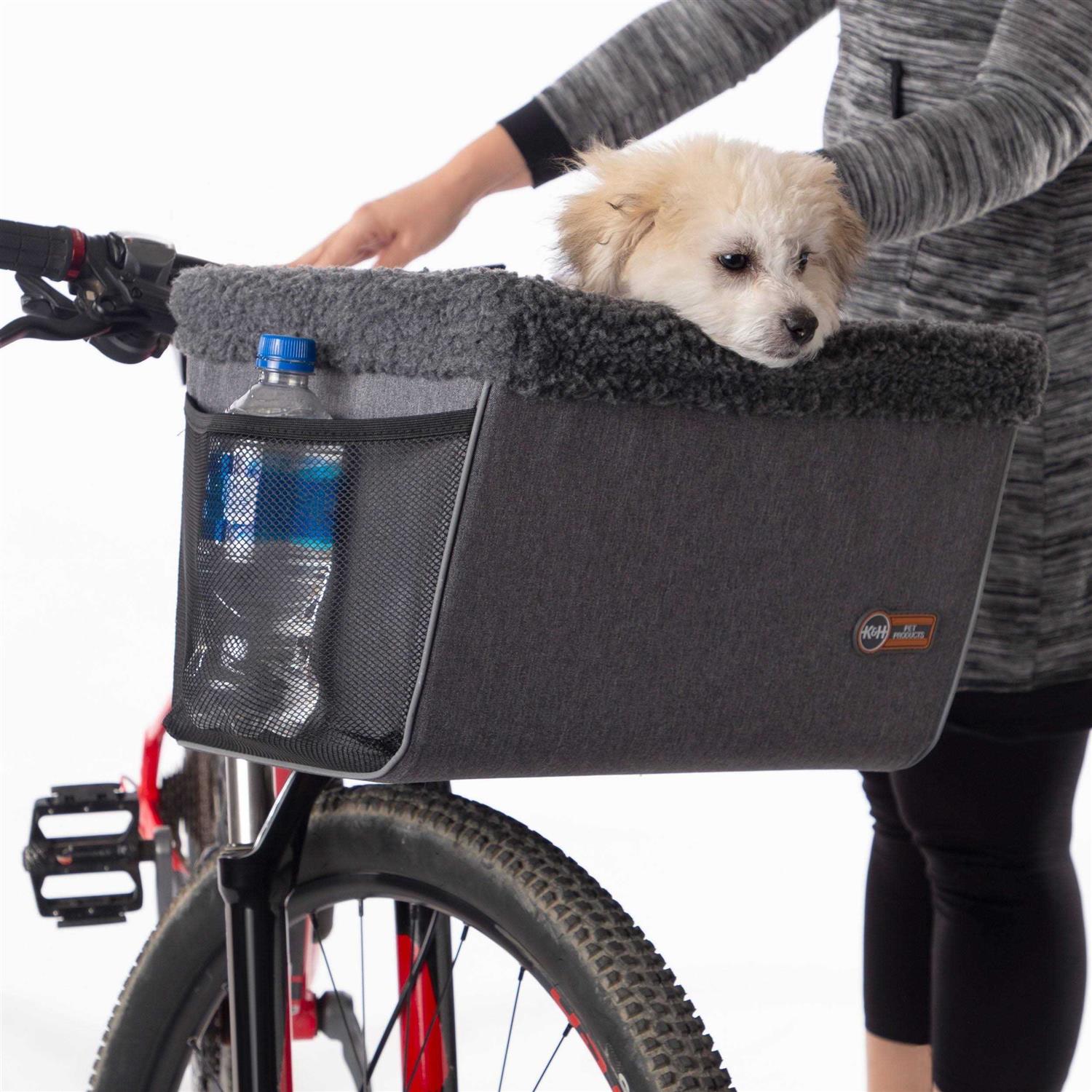 K&amp;H Pet Products Travel Bike Basket for Pets Gray - Pet Supplies online store