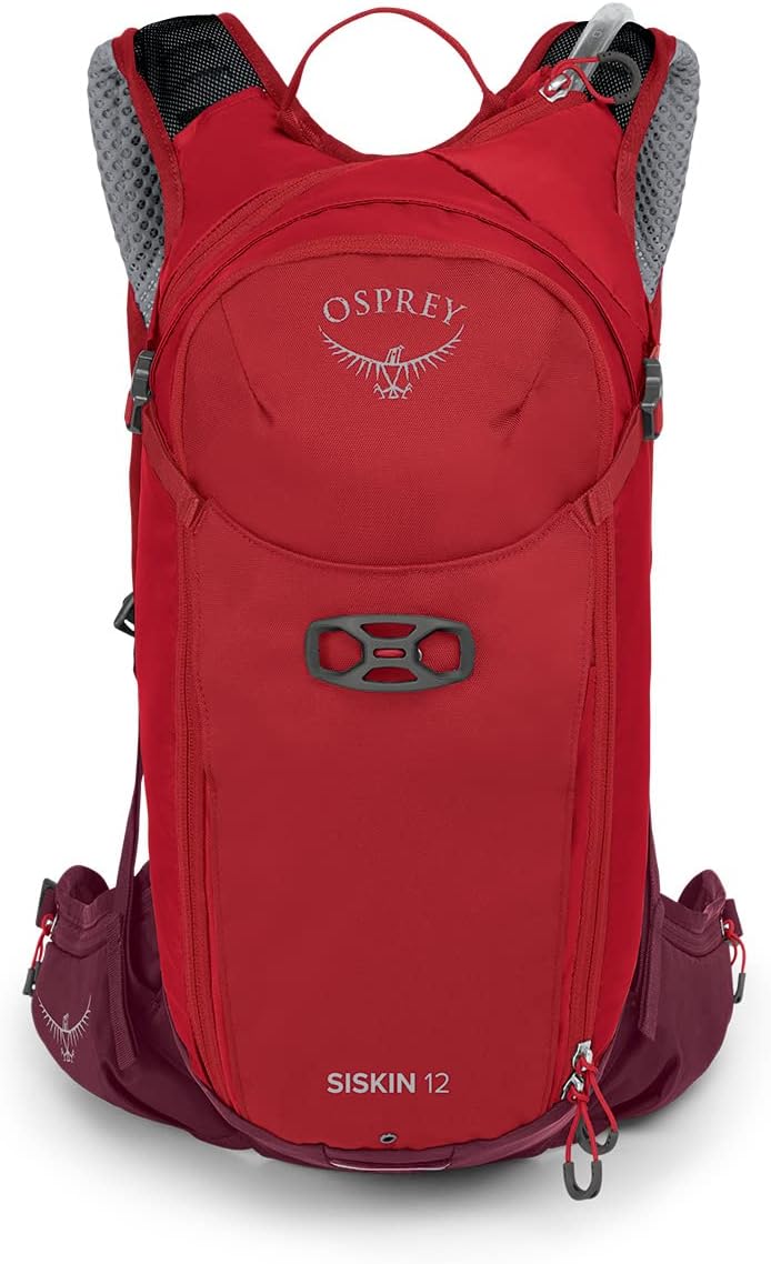 Osprey Siskin 12L Men's Biking Backpack with Hydraulics Reservoir, Ultimate Red