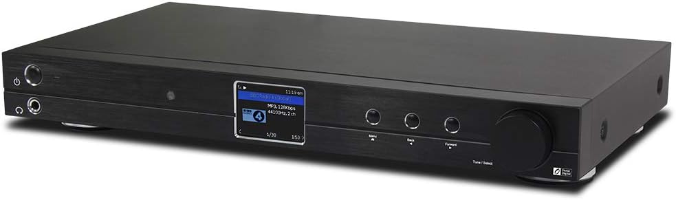 Ocean Digital WiFi Internet Component Radio Tuner (430 mm) WR10 FM/ Ethernet Bluetooth Receiver 2.4" Color Display with Digital Output to Connect Hi-Fi System -Black