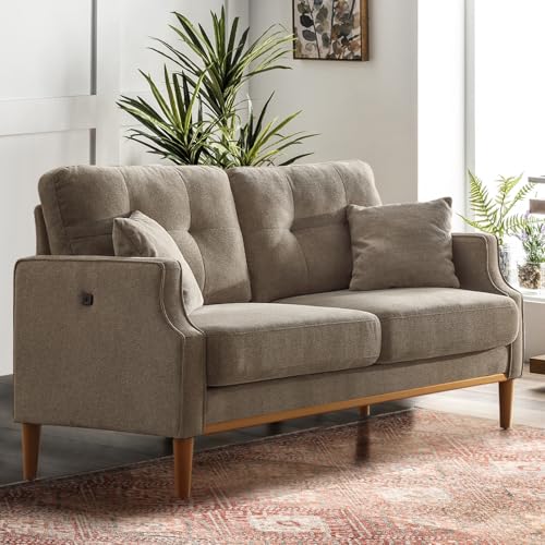 SoarFlash 56.7” Loveseat Sofa Couch for Living Room, Small Apartment Sofa for Small Spaces, Multifunctional Rechargeable Sofa, Multi-Person Fashion Sofa, Blue
