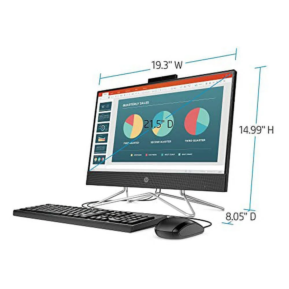2022 Newest HP 22-inch FHD IPS All-in-One Desktop Computer - Dual-Core AMD Athlon Silver 3150U - 12GB DDR4 RAM-256GB SSD - DVD-RW - WiFi Bluetooth - Windows 11 Pro - Black w/ 32GB USB Drive