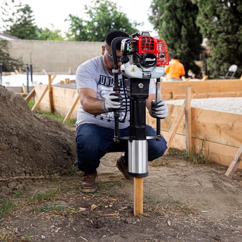 XtremepowerUS 52cc Gas-Powered T Post Driver Fence Post Driver Gasoline Piling 2-Stroke Engine EPA Certificated w/Storage Case