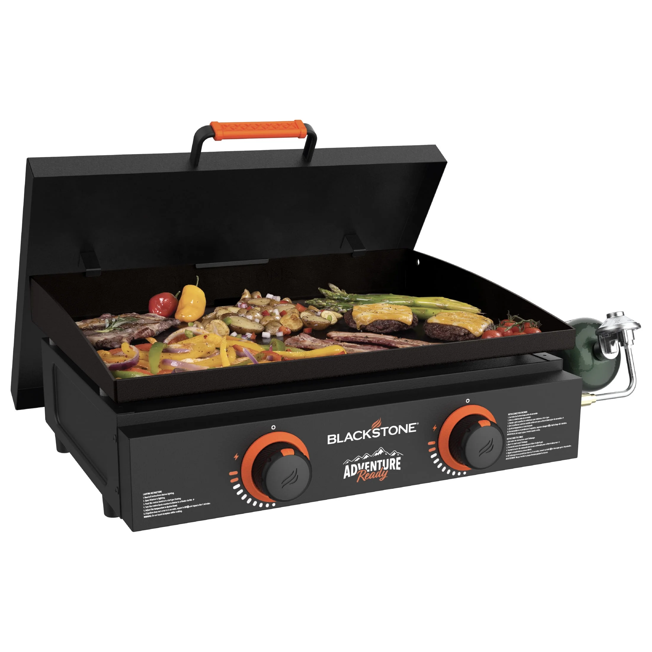 Blackstone Adventure Ready 2-Burner 22 Propane Griddle with Hard Cover in Black
