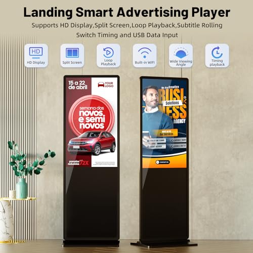 QIXZOCV Indoor Free Standing Digital Signage Advertising Displays Kiosk