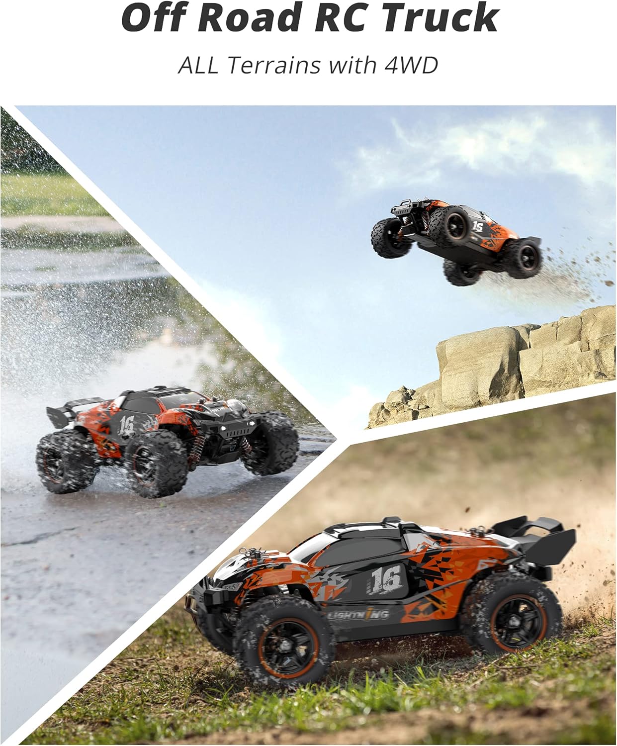 RC Truck 60 KM/H High Speed (1:18 Scale) - Brushless Offroad Remote Control Truck for Boys and Adults KIDOMO