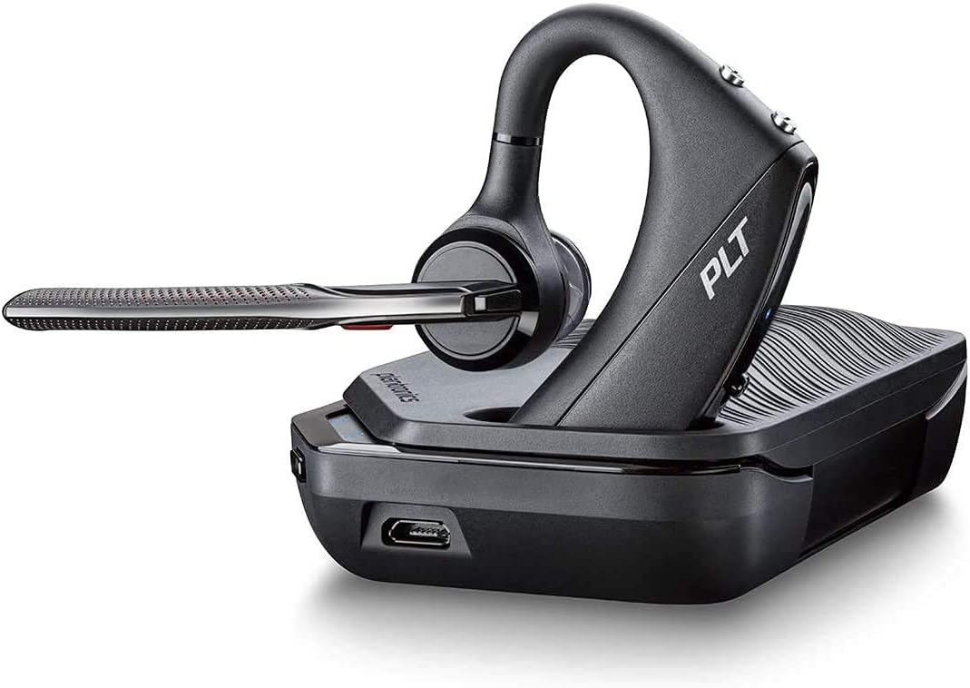 Plantronics - Voyager 5200 UC (Poly) - Bluetooth Single-Ear (Monaural) Headset - Compatible to connect to your PC and/or Mac - Works with Teams, Zoom & more - Noise Canceling