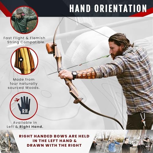 Southwest Archery Tigershark Takedown Recurve Bow – Standard & PRO Versions – 62" Hunting Bow – Left & Right Handed – Draw Weights in 16lb-60lb – USA Based Company – Includes Stringer Tool