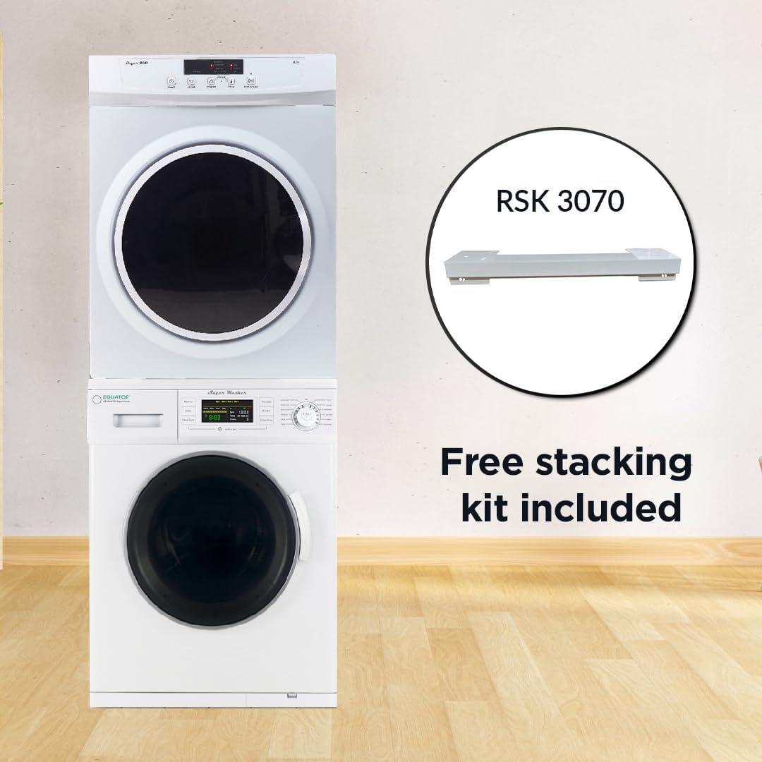 Equator Touch Stackable 13 lbs Washer + Vented Sensor Dryer 3.5cf 110V