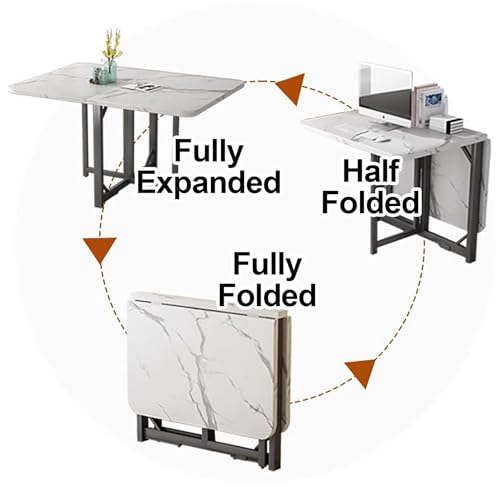 Folding Dining Table, Drop Leaf Dinner Table, Foldable Kitchen Table, Portable Foldable Dining Table, Space Saving Extendable Folding Dinner Table, for Kitchen, Small Spaces, Living Room (Color : Lig